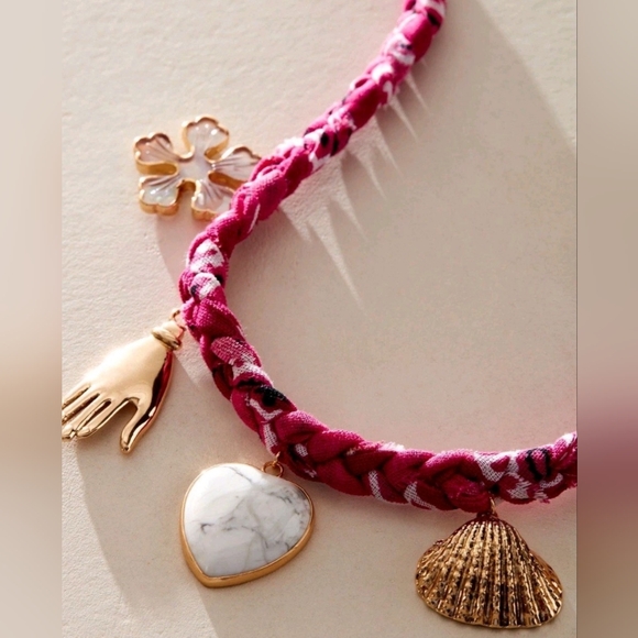 Free People Sky Charm Gold and Pink  Necklace - Picture 2 of 5
